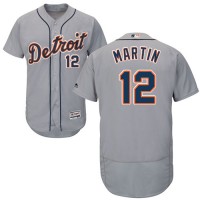 Detroit Tigers #12 Leonys Martin Grey Flexbase Authentic Collection Stitched MLB Jersey