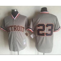 Mitchell And Ness Detroit Tigers #23 Kirk Gibson Grey Throwback Stitched MLB Jersey
