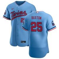 Minnesota Minnesota Twins #25 Byron Buxton Men's Nike Light Blue Alternate 2020 60th Season Authentic Team MLB Jersey