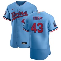 Minnesota Minnesota Twins #43 Lewis Thorpe Men's Nike Light Blue Alternate 2020 60th Season Authentic Team MLB Jersey