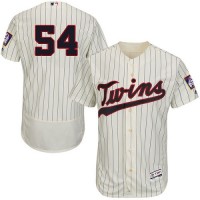 Minnesota Twins #54 Sergio Romo Cream Strip Flexbase Authentic Collection Stitched MLB Jersey