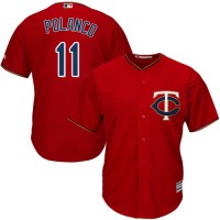Minnesota Twins #11 Jorge Polanco Red Cool Base Stitched MLB Jersey