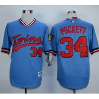 Minnesota Twins #34 Kirby Puckett Light Blue 1984 Turn Back The Clock Stitched MLB Jersey