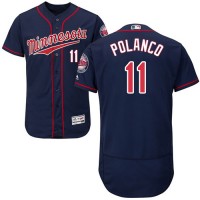 Minnesota Twins #11 Jorge Polanco Navy Blue Flexbase Authentic Collection Stitched MLB Jersey