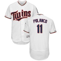 Minnesota Twins #11 Jorge Polanco White Flexbase Authentic Collection Stitched MLB Jersey