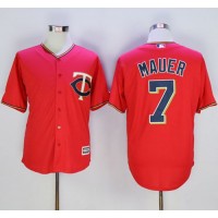 Minnesota Twins #7 Joe Mauer Red New Cool Base Stitched MLB Jersey