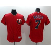 Minnesota Twins #7 Joe Mauer Red Flexbase Authentic Collection Stitched MLB Jersey
