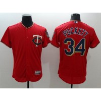 Minnesota Twins #34 Kirby Puckett Red Flexbase Authentic Collection Stitched MLB Jersey