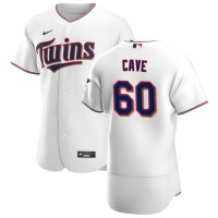 Minnesota Minnesota Twins #60 Jake Cave Men's Nike White Home 2020 Authentic Player MLB Jersey