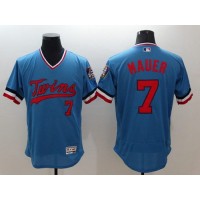 Minnesota Twins #7 Joe Mauer Light Blue Flexbase Authentic Collection Cooperstown Stitched MLB Jersey