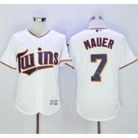 Minnesota Twins #7 Joe Mauer White Flexbase Authentic Collection Stitched MLB Jersey