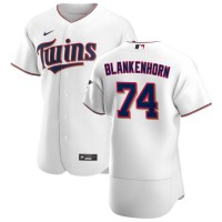 Minnesota Minnesota Twins #74 Travis Blankenhorn Men's Nike White Home 2020 Authentic Player MLB Jersey