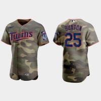 Minnesota Minnesota Twins #25 Byron Buxton Men's Nike 2021 Armed Forces Day Authentic MLB Jersey -Camo