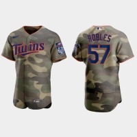 Minnesota Minnesota Twins #57 Hansel Robles Men's Nike 2021 Armed Forces Day Authentic MLB Jersey -Camo