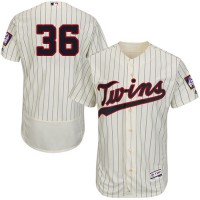 Minnesota Twins #36 Robbie Grossman Cream Strip Flexbase Authentic Collection Stitched MLB Jersey