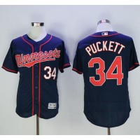 Minnesota Twins #34 Kirby Puckett Navy Blue Flexbase Authentic Collection Stitched MLB Jersey