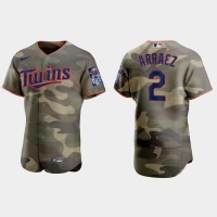 Minnesota Minnesota Twins #2 Luis Arraez Men's Nike 2021 Armed Forces Day Authentic MLB Jersey -Camo