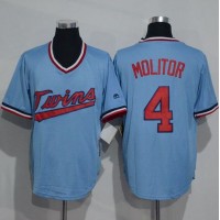 Minnesota Twins #4 Paul Molitor Light Blue Cooperstown Throwback Stitched MLB Jersey