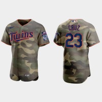 Minnesota Minnesota Twins #23 Nelson Cruz Men's Nike 2021 Armed Forces Day Authentic MLB Jersey -Camo