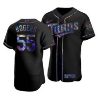 Minnesota Minnesota Twins #55 Taylor Rogers Men's Nike Iridescent Holographic Collection MLB Jersey - Black