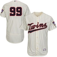 Minnesota Twins #99 Logan Morrison Cream Strip Flexbase Authentic Collection Stitched MLB Jersey