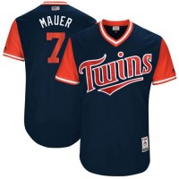 Minnesota Twins #7 Joe Mauer Navy 