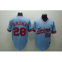 Mitchelland Ness Minnesota Twins #28 Bert Blyleven Stitched Light Blue Throwback MLB Jersey