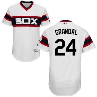 Chicago White Sox #24 Yasmani Grandal White Flexbase Authentic Collection Alternate Home Stitched MLB Jersey