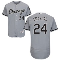 Chicago White Sox #24 Yasmani Grandal Grey Flexbase Authentic Collection Stitched MLB Jersey