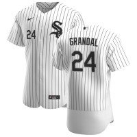 Chicago Chicago White Sox #24 Yasmani Grandal Men's Nike White Home 2020 Authentic Player MLB Jersey