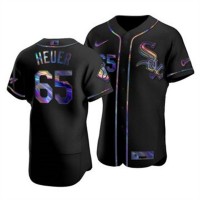 Chicago Chicago White Sox #65 Codi Heuer Men's Nike Iridescent Holographic Collection MLB Jersey - Black