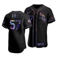 Chicago Chicago White Sox #57 Jace Fry Men's Nike Iridescent Holographic Collection MLB Jersey - Black