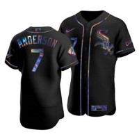 Chicago Chicago White Sox #7 Tim Anderson Men's Nike Iridescent Holographic Collection MLB Jersey - Black