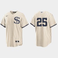 Chicago Chicago White Sox #25 Andrew Vaughn Men's Nike White 2021 Field of Dreams Game MLB Jersey
