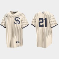 Chicago Chicago White Sox #21 Zack Collins Men's Nike White 2021 Field of Dreams Game MLB Jersey