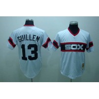 Mitchell and Ness Chicago White Sox #13 Ozzie Guillen Stitched White Throwback MLB Jersey