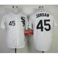 Chicago White Sox #45 Michael Jordan Stitched White Black Strip MLB Jersey
