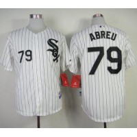Chicago White Sox #79 Jose Abreu White With Black Strip Stitched MLB Jersey
