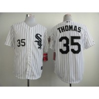 Chicago White Sox #35 Frank Thomas White w75th Anniversary Commemorative Patch Stitched MLB Jersey