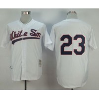 Mitchell and Ness 1990 Chicago White Sox #23 Robin Ventura White Throwback Stitched MLB Jersey