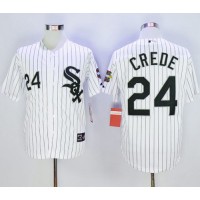 Chicago White Sox #24 Joe Crede White Throwback Stitched MLB Jersey