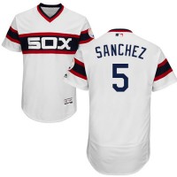 Chicago White Sox #5 Yolmer Sanchez White Flexbase Authentic Collection Alternate Home Stitched MLB Jersey