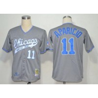 Mitchell And Ness 1969 Chicago White Sox #11 Luis Aparicio Grey Stitched Throwback MLB Jersey
