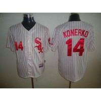 Chicago White Sox #14 Paul Konerko White Red Strip Stitched MLB Jersey