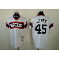 Mitchell And Ness 1983 Chicago White Sox #45 Bobby Jenks White Throwback Stitched MLB Jersey