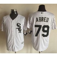 Chicago White Sox #79 Jose Abreu White(Black Strip) New Cool Base Stitched MLB Jersey