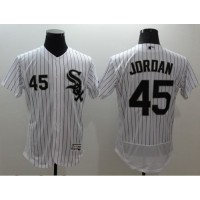 Chicago White Sox #45 Michael Jordan White(Black Strip) Flexbase Authentic Collection Stitched MLB Jersey