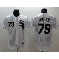 Chicago White Sox #79 Jose Abreu White(Black Strip) Flexbase Authentic Collection Stitched MLB Jersey