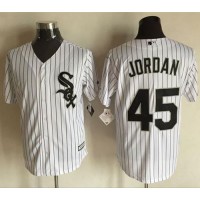 Chicago White Sox #45 Michael Jordan White(Black Strip) New Cool Base Stitched MLB Jersey