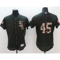 Chicago White Sox #45 Michael Jordan Green Flexbase Authentic Collection Salute to Service Stitched MLB Jersey